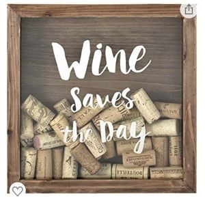 MCS Bar None Wine Saves The Day Cork Holder Shadowbox, 10"x10", Brown